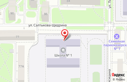 Средняя школа №1 на улице Салтыкова-Щедрина на карте
