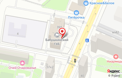 Бабушкинский районный суд на улице Лётчика Бабушкина на карте