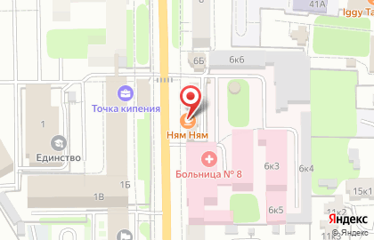 Ресторан быстрого обслуживания Ням-ням на улице Каширина на карте