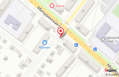 Магазин продуктов Ника на Мичуринской улице на карте