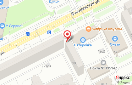 Киоск по продаже печатной продукции, район Нагатинский Затон на Коломенской набережной на карте
