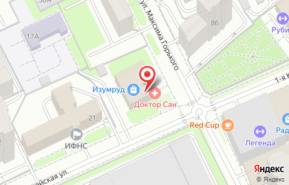 Частная медицинская клиника Доктор Сан на улице Максима Горького на карте