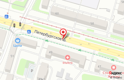 Почтовое отделение №20 на Петербургском шоссе на карте
