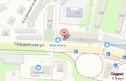 Магазин разливного пива Чешский дворик на Гвардейской улице на карте