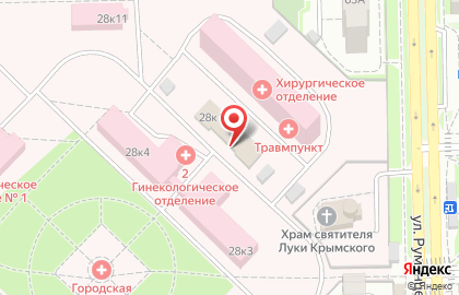Медгородок городской клинической больницы №6 на улице Румянцева, 28 к 1 на карте