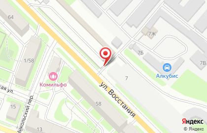 Шиномонтажная мастерская в Центральном районе на карте