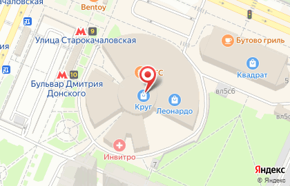 Кафе Теремок на метро Бульвар Дмитрия Донского на карте