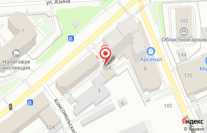 КОГАУСО Кировский городской комплексный центр социального обслуживания населения на Комсомольской улице на карте