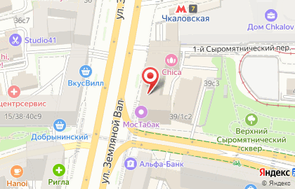 Экспресс-кофейня Pick Up Coffee на улице Земляной Вал на карте