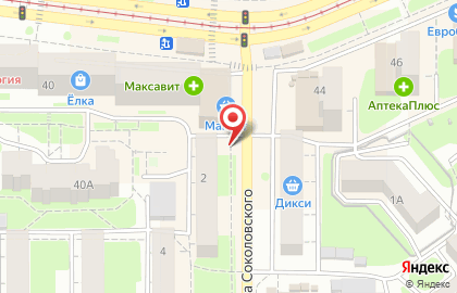 Панацея на улице Маршала Соколовского на карте