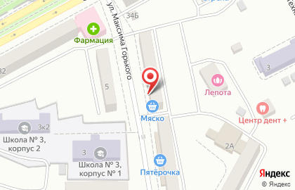 Супермаркет Мяско на Максима Горького на карте