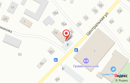 Продуктовый магазин на Центральной улице на карте