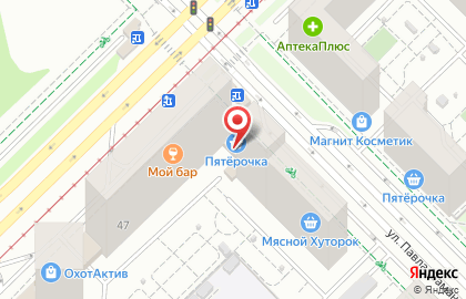 Супермаркет Пятёрочка на улице Павла Шаманова на карте