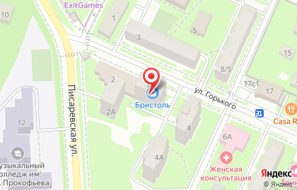 Магазин у дома Бристоль на улице Горького на карте