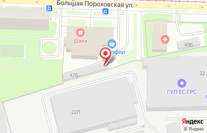 Шиномонтажная мастерская на Большой Пороховской улице на карте