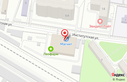 Магазин мясной продукции на Институтской улице на карте