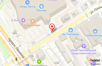 Киоск по продаже фруктов и овощей в Барнауле на карте