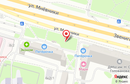 Киоск по продаже печатной продукции, район Хорошёво-Мнёвники на улице Мнёвники на карте