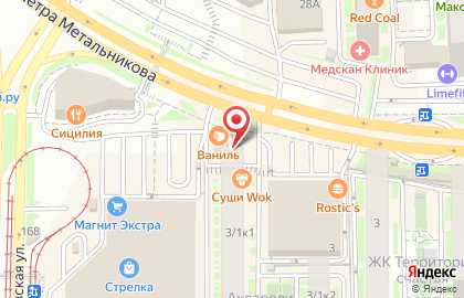 Производственная компания ПечатьBerry на улице имени Петра Метальникова на карте