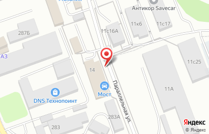 Мост на Параллельной улице на карте