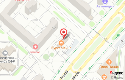 Ресторан быстрого питания Бургер Кинг в Нижнекамске на карте