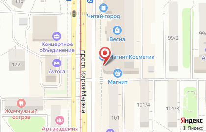 Магазин одежды и обуви Планета в Челябинске на карте