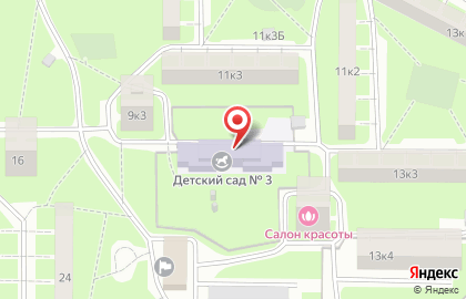 Детский сад №3 комбинированного вида в Санкт-Петербурге на карте