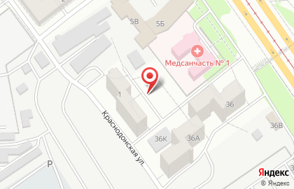 Продуктовый магазин на Краснодонской улице на карте