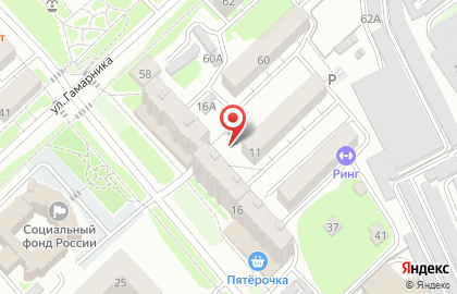 Магазин овощей и фруктов на ул. Гамарника, 16/1 на карте
