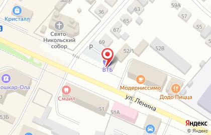 Банк ВТБ на улице Ленина в Волжске на карте