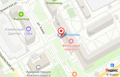 Магазин косметики и бытовой химии Семь+Я в Ленинском районе на карте