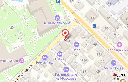 Продуктовый магазин на ул. Калинина, 26 на карте