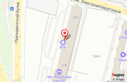 Банк ВТБ в Чебоксарах на карте