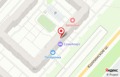 Магазин детских товаров на Колпинском шоссе (Пушкинский район), 36 к1 на карте