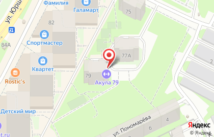 Квартал на улице Пономарёва на карте