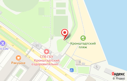 Кронштадтский городской пляж в Кронштадтском районе на карте