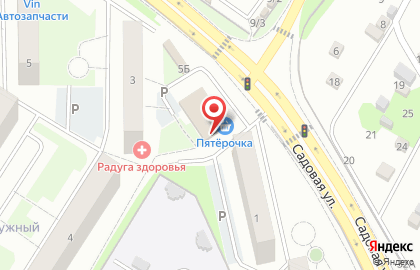 Супермаркет Пятёрочка на Садовой улице на карте