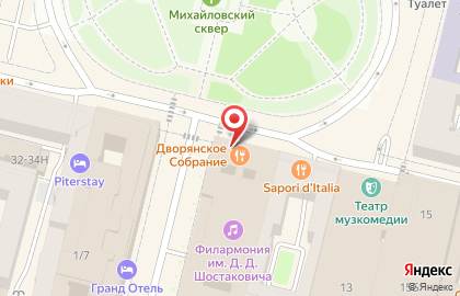 Ресторан Дворянское Собрание на Михайловской улице на карте