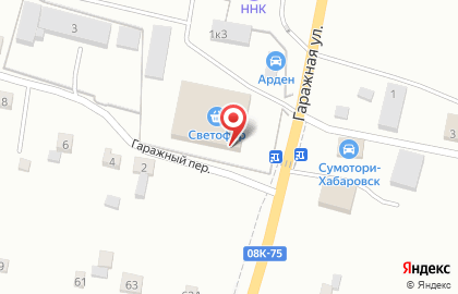 Грузовой шинный центр Арден в Гаражном переулке на карте