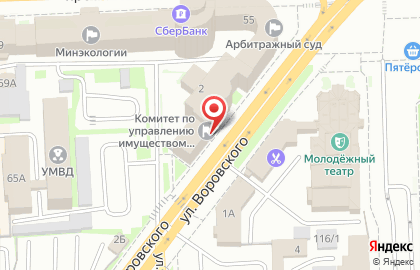 Администрация г. Челябинска на улице Воровского на карте