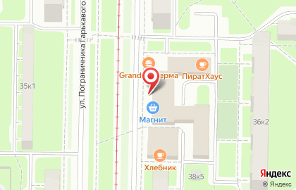 Супермаркет Магнит на улице Пограничника Гарькавого на карте