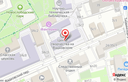 Школа танцев Палитра в Вадковском переулке на карте