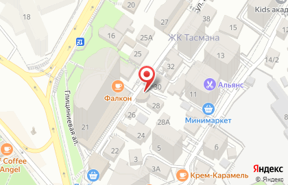 Продуктовый магазин на ул. Дзержинского, 26 на карте