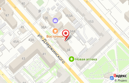 Кадастровый инженер Зорова Е.А. на улице Дзержинского на карте