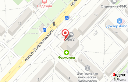 Банкомат УБРиР на проспекте Дзержинского, 15 на карте