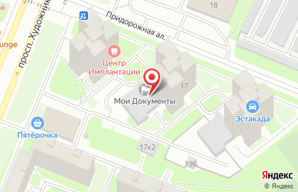 Многофункциональный центр Выборгского района на проспекте Просвещения на карте