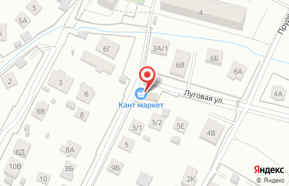 Магазин у дома Кант маркет на Луговой улице на карте