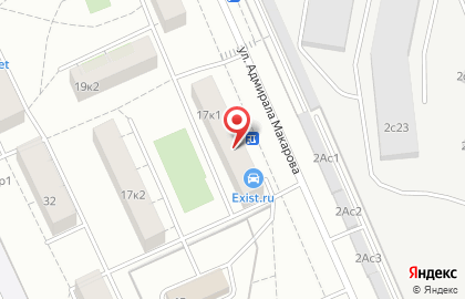 Символ 7 на улице Адмирала Макарова на карте