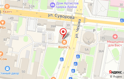 Центр в Железнодорожном районе на карте