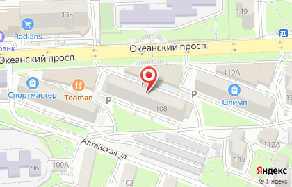 Супермаркет Парус в Первореченском районе на карте